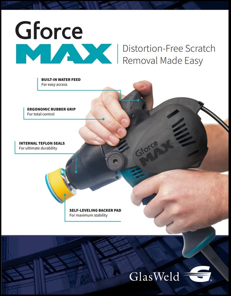 GlasWeld Gforce Max Machine 240V เครื่องขัดลบรอยกระจก